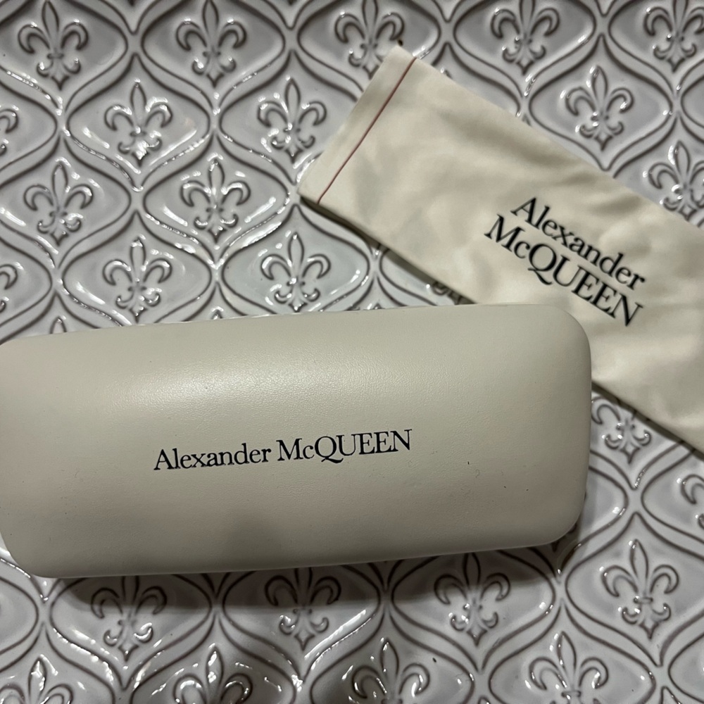 Alexander McQueen Cream Glasses Case with Pouch (CASE ONLY)